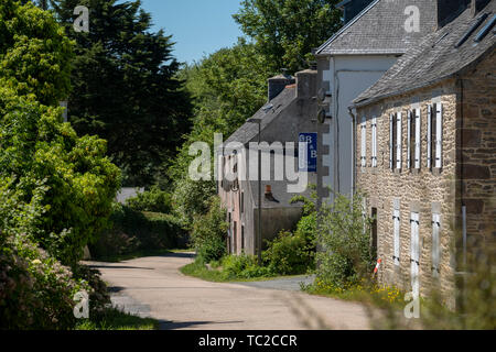 La Feuillée Dorf in der Bretagne im Nordwesten Frankreichs. Stockfoto