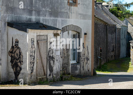 La Feuillée Dorf in der Bretagne im Nordwesten Frankreichs. Stockfoto