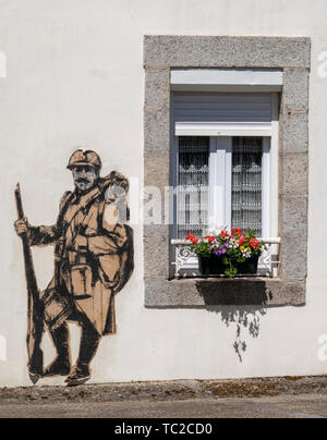 La Feuillée Dorf in der Bretagne im Nordwesten Frankreichs. Stockfoto