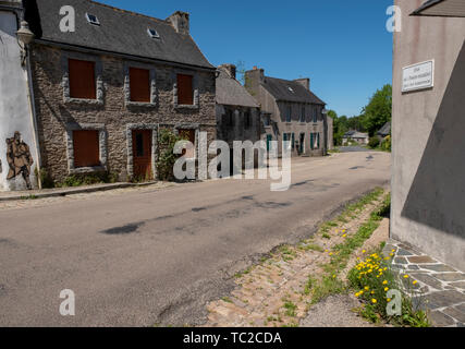 La Feuillée Dorf in der Bretagne im Nordwesten Frankreichs. Stockfoto