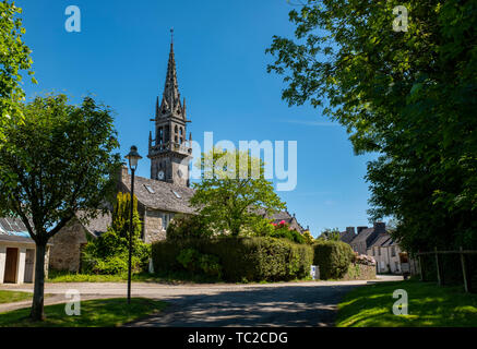 La Feuillée Dorf in der Bretagne im Nordwesten Frankreichs. Stockfoto