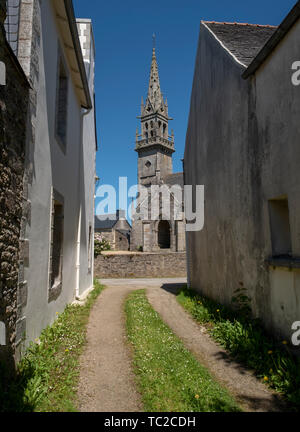 La Feuillée Dorf in der Bretagne im Nordwesten Frankreichs. Stockfoto