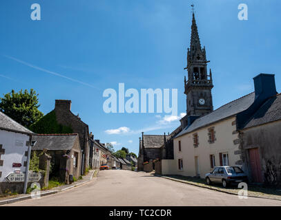 La Feuillée Dorf in der Bretagne im Nordwesten Frankreichs. Stockfoto