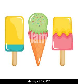 Sommerurlaub Plakat mit Eis Vector Illustration Design Stock Vektor