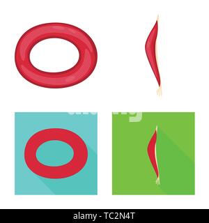 Isoliertes Objekt der Faser und muskulös Logo. Sammlung von Faser- und Körper vektor Illustration. Stock Vektor