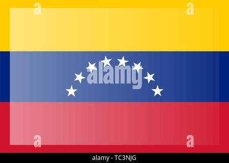 Flagge von Venezuela. Die zivile Variante. Genaue Abmessungen, element Proportionen und Farben. Stock Vektor