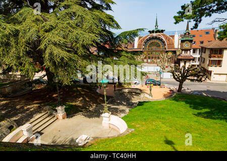 Historischen Jugendstilvilla Pumpenhaus Mineralwasser in Evian-les-Bains Stadt in Frankreich Stockfoto