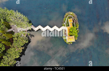 Die Luft Aussicht auf den Park in Longgang, Shenzhen. Stockfoto