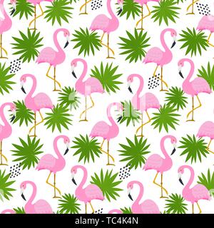 Nahtlose Muster mit niedlichen Flamingos Stock Vektor