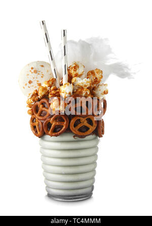 Köstliche freak Schütteln auf weißem Hintergrund Stockfoto