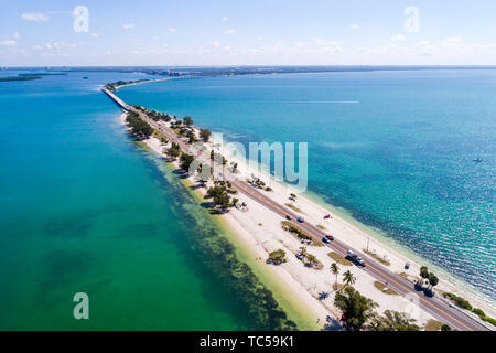 Florida, Sanibel Island Causeway, San Carlos Bay, Causeway Islands Park, Luftaufnahme von oben, FL190514d31 Stockfoto