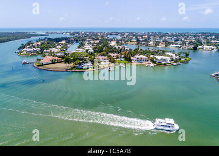 Naples, Florida, Port Royal, Gordon River Water Pass Golf von Mexiko, Double Sunshine Sightseeing Cruise Boat, Anwesen Villen Häuser, Luft über dem Kopf Vögel Stockfoto