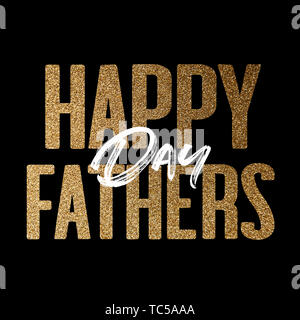 Der glückliche Vater Tag glänzend gold glitzer Typografie Nachricht Stockfoto