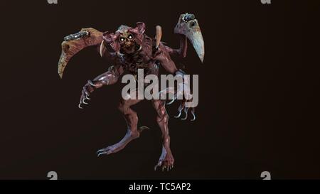 Nukleare post-Apokalypse mutant Soldat 3D-Rendering Stockfoto