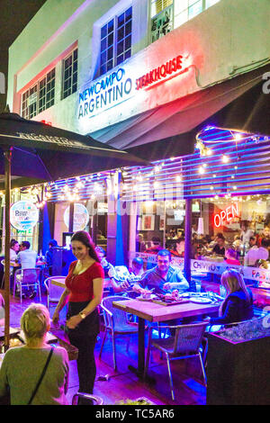 Miami Beach Florida, North Beach, Collins Avenue, New Campo Argentino Steakhouse, Restaurant Restaurants Essen Essen Essen Essen gehen Cafe Cafés Bistro, al fresc Stockfoto
