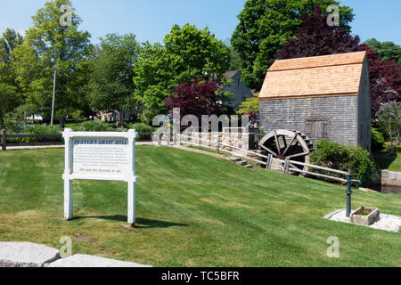 Malerische Dexter oder Dexter Grist Mill in Sandwich, Cape Cod, Massachusetts, USA Stockfoto