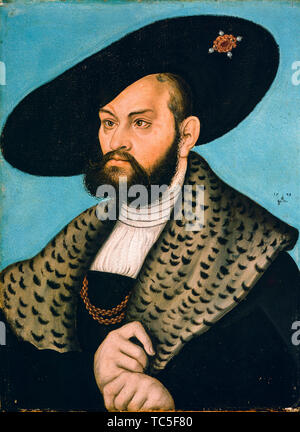 Lucas Cranach der Ältere, Albert, Herzog von Preußen, 1490-1568, Portrait Malerei, 1528 Stockfoto