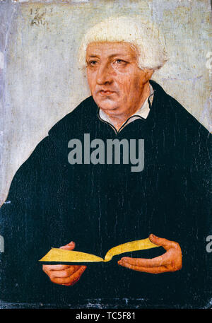 Nach Lucas Cranach der Ältere, Johannes Bugenhagen Pomeranus, 'Doctor', 1485-1558, Portrait Malerei, 1543 Stockfoto