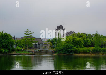 Guangzhou Panyu Universität Stadt Lingnan Impressionen Garten Lingnan Architektur, Wohn- Residence Stockfoto