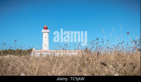 Port Joinville, Frankreich - 17. September 2018 - architektonische Detail des Corbeaux Marine Leuchtturm im Sommer Stockfoto