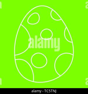 Kontur von dinosaurus Ei. Auf grünem Hintergrund isoliert. Vector Illustration. Stock Vektor
