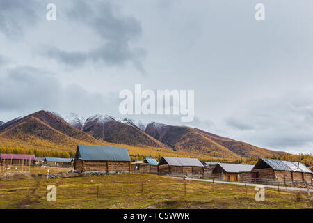 Bai haba Dorf Landschaft im Norden von Xinjiang Stockfoto