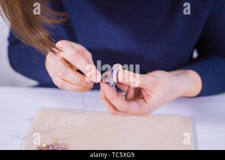 Designer, Handarbeit Brosche Stockfoto