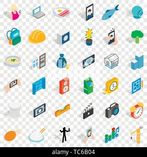 Wirklichkeit Symbole gesetzt, isometrische Stil Stock Vektor