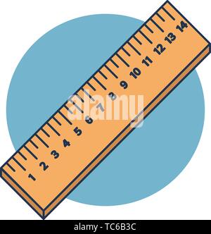 Holz- lineal Cartoon Illustration School Supplies Stock Vektor