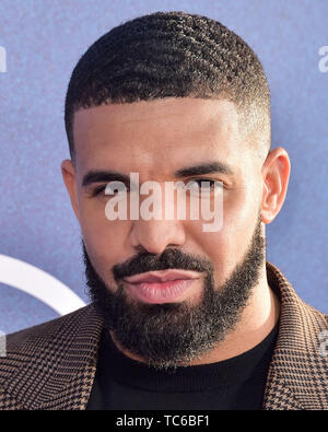 Hollywood, Vereinigte Staaten. 04 Juni, 2019. HOLLYWOOD, LOS ANGELES, Kalifornien, USA - Juni 04: Rapper Drake kommt an der Los Angeles Premiere der HBO "Euphoria" am ArcLight Cinerama Dome am Juni 4, 2019 in Hollywood, Los Angeles, Kalifornien, USA. (Quelle: Bild Presse Agentur/Alamy leben Nachrichten Stockfoto