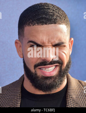 Hollywood, Vereinigte Staaten. 04 Juni, 2019. HOLLYWOOD, LOS ANGELES, Kalifornien, USA - Juni 04: Rapper Drake kommt an der Los Angeles Premiere der HBO "Euphoria" am ArcLight Cinerama Dome am Juni 4, 2019 in Hollywood, Los Angeles, Kalifornien, USA. (Quelle: Bild Presse Agentur/Alamy leben Nachrichten Stockfoto