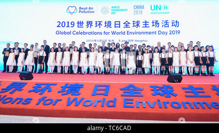 Hangzhou, China Zhejiang Provinz. 5. Juni 2019. Eine Veranstaltung für die 2019 Tag der Umwelt ist in Hangzhou gehalten, East China Zhejiang Provinz, 5. Juni 2019. Credit: Huang Zongzhi/Xinhua/Alamy leben Nachrichten Stockfoto