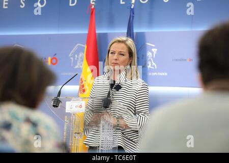 Madrid, Spanien. 05 Juni, 2019. Drücken Sie die Taste Konferenz der CoaliciÃ³n Canaria, Ana Oramas auf dem Kongress nach einem Treffen mit dem König Felipe VI. Credit: CORDON PRESSE/Alamy leben Nachrichten Stockfoto