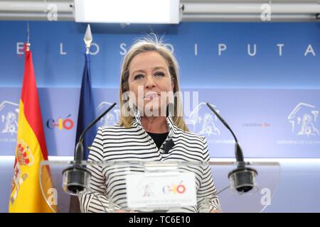 Madrid, Spanien. 05 Juni, 2019. Drücken Sie die Taste Konferenz der CoaliciÃ³n Canaria, Ana Oramas auf dem Kongress nach einem Treffen mit dem König Felipe VI. Credit: CORDON PRESSE/Alamy leben Nachrichten Stockfoto