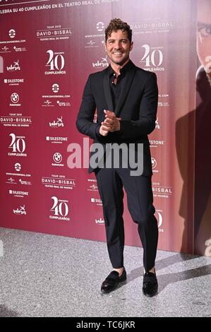 Madrid, Spanien. 05 Juni, 2019. 05/06/2019. - Madrid. Teatro Real. Concierto de David Bisbal y de cumpleanos celebracion 40. Foto: David Bisbal Sänger David Bisbal führt während eines Konzertes am Königlichen Theater auf seinem 40. Geburtstag, in Madrid am Mittwoch, den 05, Juni 2019 Quelle: CORDON PRESSE/Alamy leben Nachrichten Stockfoto