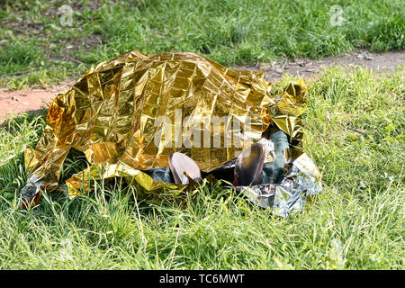 Turin, Piemont, Italien. 5. Juni 2019. Turin, Italy-June 5, 2019: Murder-Discovery der Leiche des Freund der Bahamas Diplomat, Ramsey Alrae Keiron gefunden gestern und heute im Fluss Po. Credit: Stefano Guidi/ZUMA Draht/Alamy leben Nachrichten Stockfoto