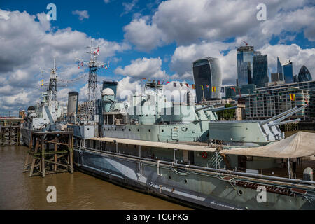 London, Großbritannien. 06 Juni, 2019. Imperial War Museum markiert den 75. Jahrestag der D-Day Landungen an Bord der HMS Belfast. Credit: Guy Bell/Alamy leben Nachrichten Stockfoto