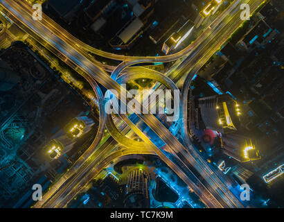 Luftaufnahme der Stadt Shanghai interchange Stockfoto