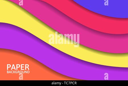 Abstrakte farbenfrohe Schichten. Papier schneiden Formen. Helles Design für die Website oder Poster. Moderne Kulisse. Vector Illustration Stock Vektor