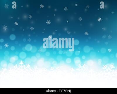 Schneeflocken Hintergrund mit Teilchen. Weihnachten Landschaft Hintergrund. Urlaub winter Thema. Vector Illustration Stock Vektor