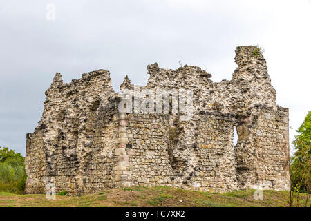 Die Ruinen der mittelalterlichen Burg in Seredne Dorf, Transkarpatien, Ukraine. Im XII Jahrhundert, eine der ältesten mittelalterlichen Burgen, die Erhaltung seiner alten Cha Stockfoto