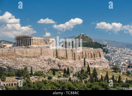 Panorama der Stadt Athens Lycabettus Hügel Stockfoto