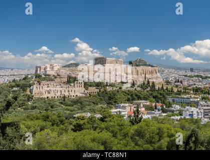 Panorama der Stadt Athens Lycabettus Hügel Stockfoto