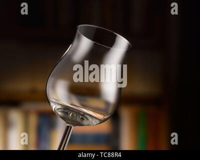 Rotwein in allen seinen Formen, Bibliothek Hintergrund gegossen Stockfoto