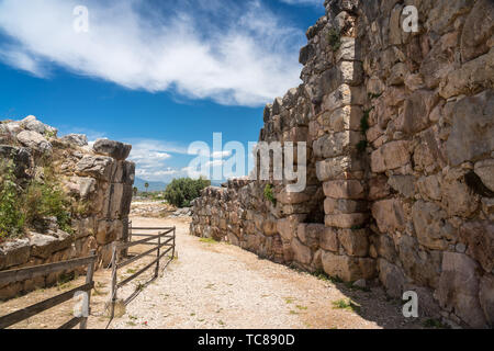 Der Griechischen antike historische Stätte von Tiryns in Peloponnes Griechenland Stockfoto