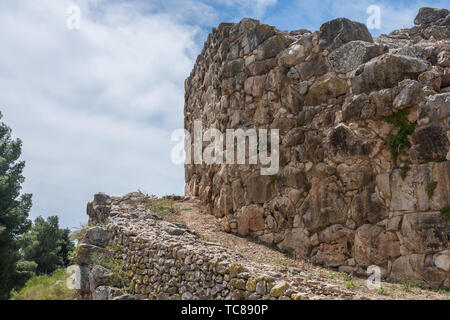 Der Griechischen antike historische Stätte von Tiryns in Peloponnes Griechenland Stockfoto