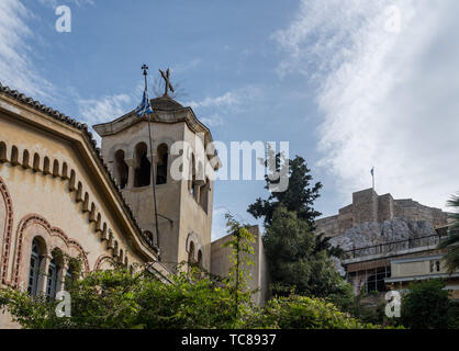 Der byzantinischen Reichskirche im Stadtteil Plaka in Athen Griechenland Stockfoto