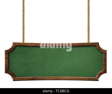 Dekorative grüne Tafel mit dunklen Holzrahmen und länglicher Form Stockfoto