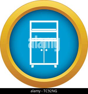 Holzgehäuse Symbol blau Vector isoliert Stock Vektor