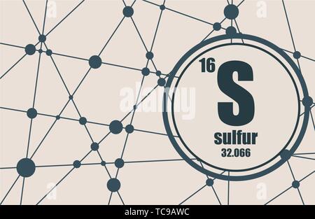 Schwefel chemisches Element. Stock Vektor